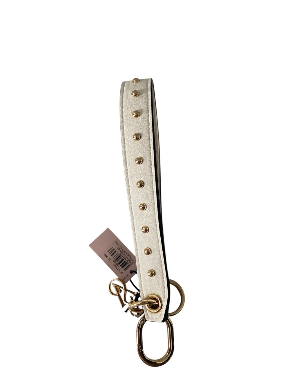 Victoria's Secret Refined Stud Narrow Wristlet Strap White Keychain NWT